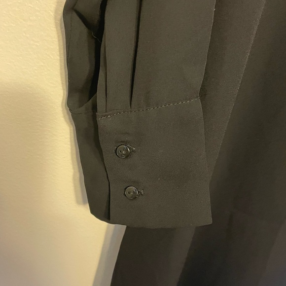 43-NWT H & M Black Long Sleeve Dress Button Up with Frills Size Medium - Picture 8 of 12